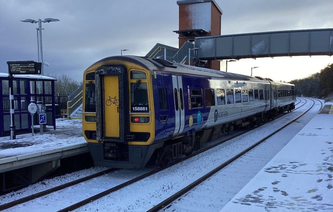 bebside station in winter