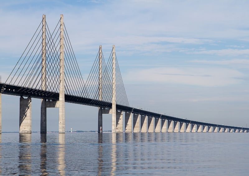 The Øresund Bridge stretching between Denmark and Sweden. Image credit: Shutterstock