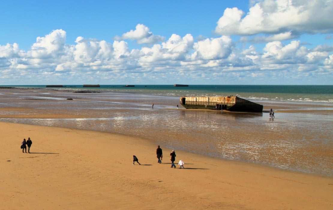 mulberry harbour b remnants on the beach