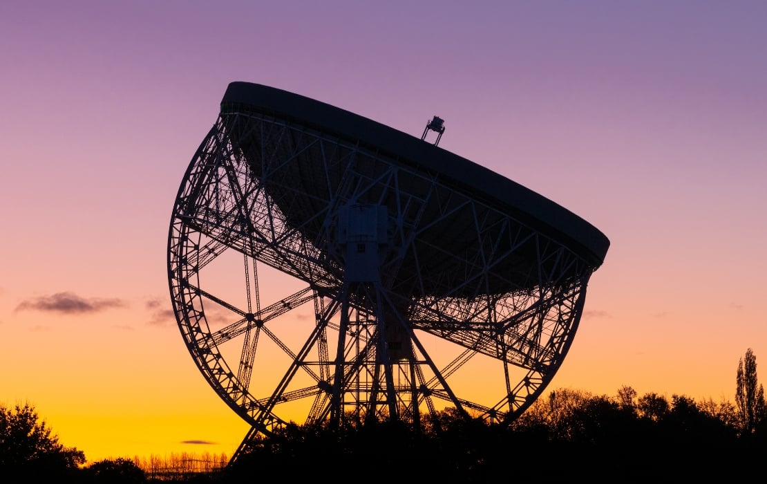 telescope at sunset
