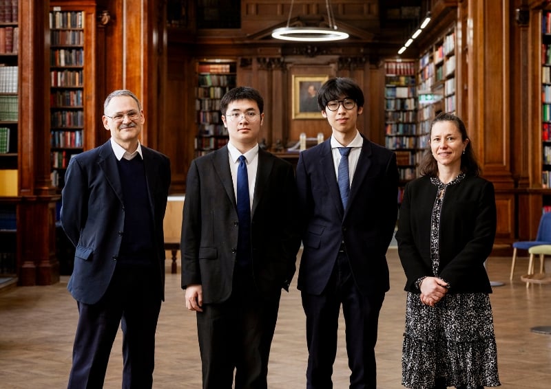 STEM Ambassador mentor Bruno Guillaume with the silver-winning team and their teacher from Dulwich School. Image credit: Tom Hampson/Visual Eye