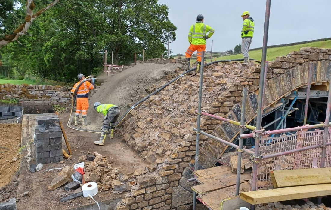 newly constructed masonry arch