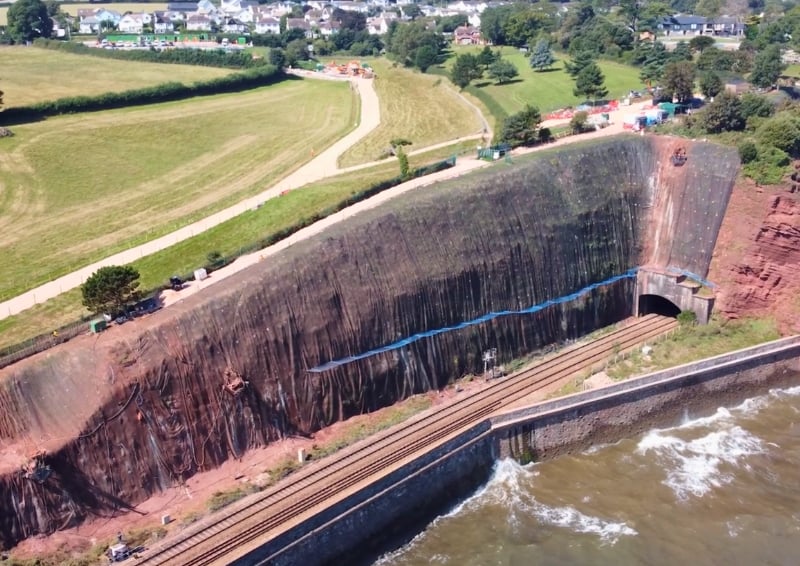 The Dawlish to Holcombe Cliff Stabilisation project in Devon. Image credit: BAM Nuttall