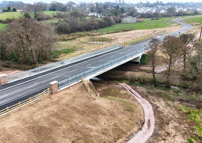 Sweet Violets Bridge and Link Road in Dawlish, Devon. Image credit: Devon County Council
