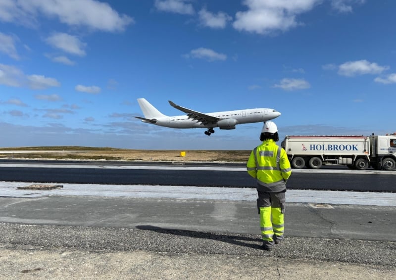 Mo Kamara at the Mount Pleasant airfield. Image credit: Mo Kamara