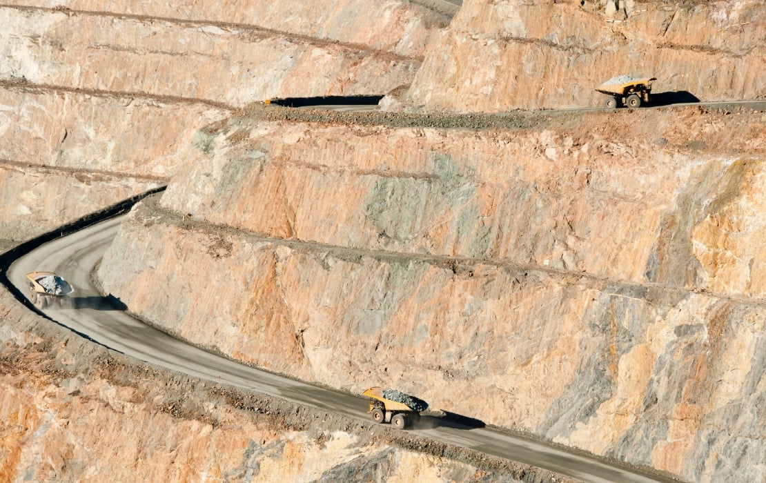 view of carts on haul roads