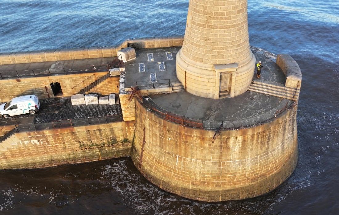 storm damage to north pier